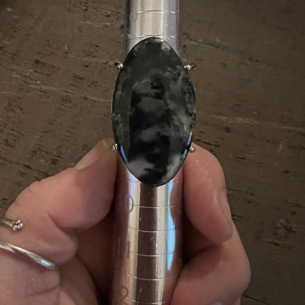 Moss Agate Statement Ring